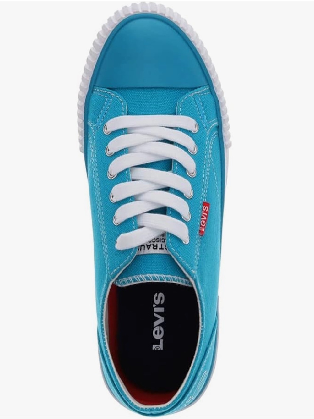 NWOT Levi's Teal Canvas Low-Top Sneakers with White Soles SZ 8 1/2